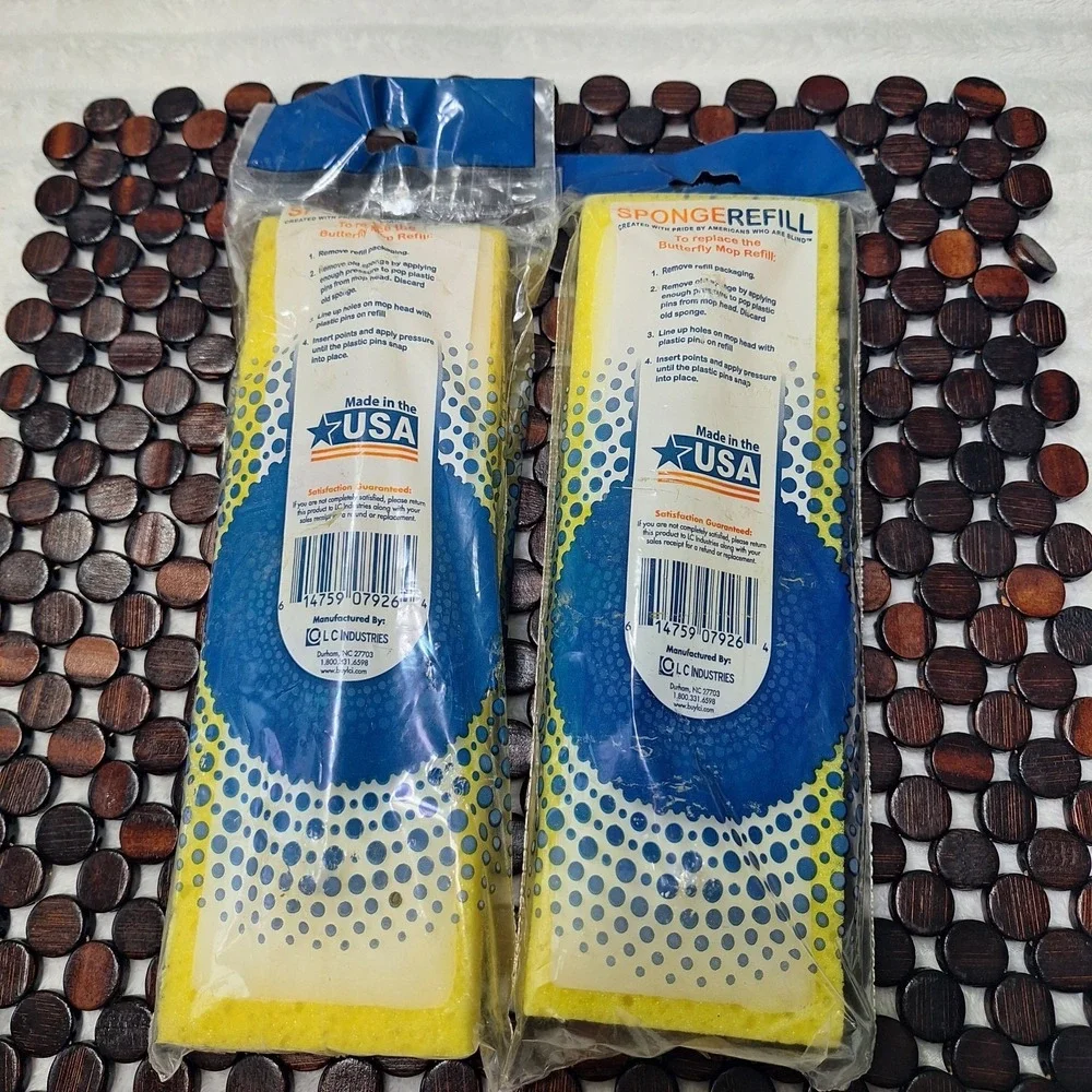 2 Pk Sponge Mop Refill Type I Absorbent Cellulose Sponge 9.25